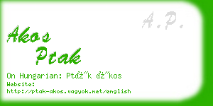 akos ptak business card